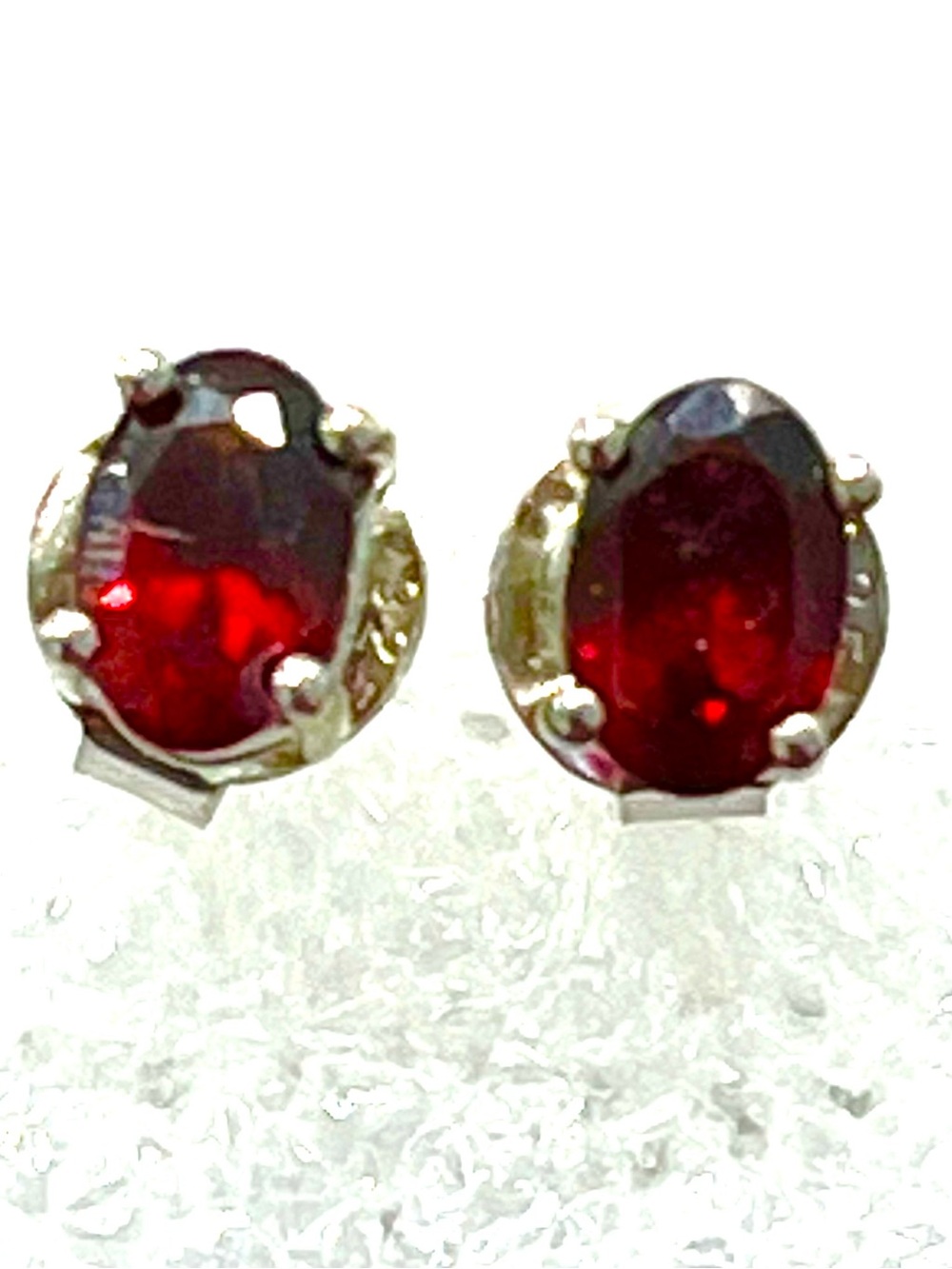 0.5ct Natural Garnet 14KGP Stud Earrings